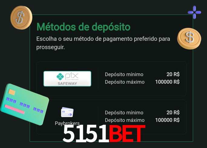 O cassino 5151bet oferece uma grande variedade de métodos de pagamento